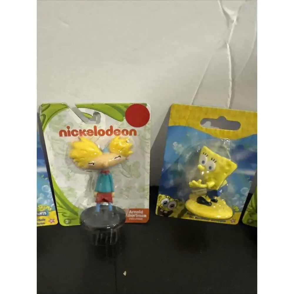 Lot of 5 Nickelodeon Cake Toppers SpongeBob Patrick Arnold Ren Sealed New